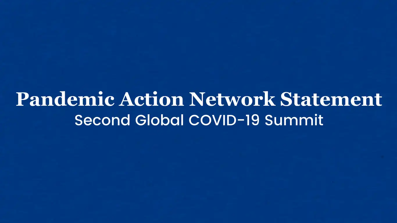 May 12 PAN Statement Second Global COVID 19 Summit